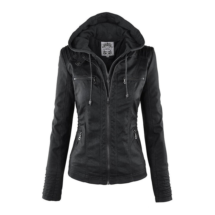 Classiqua Hooded Leather Jacket
