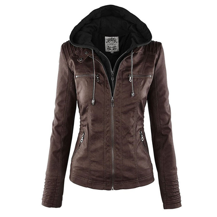 Classiqua Hooded Leather Jacket