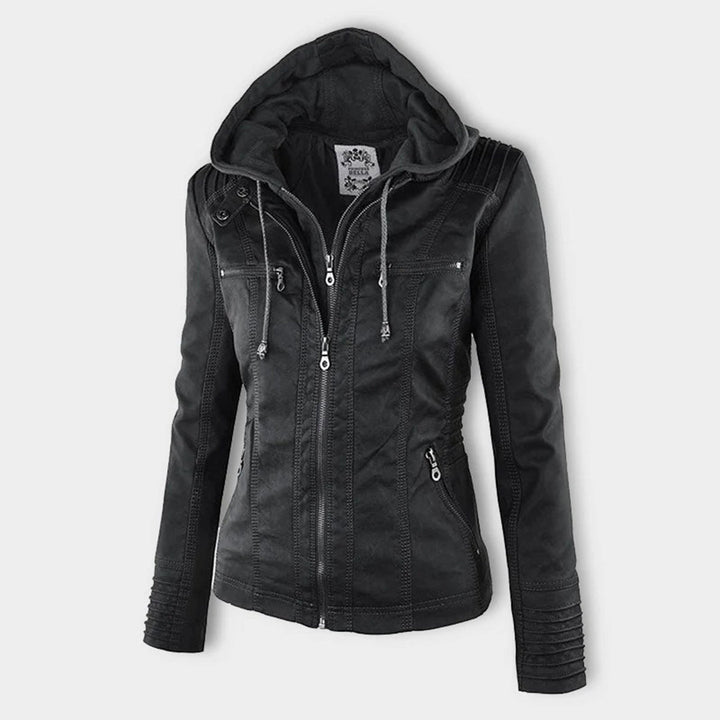 Classiqua Hooded Leather Jacket