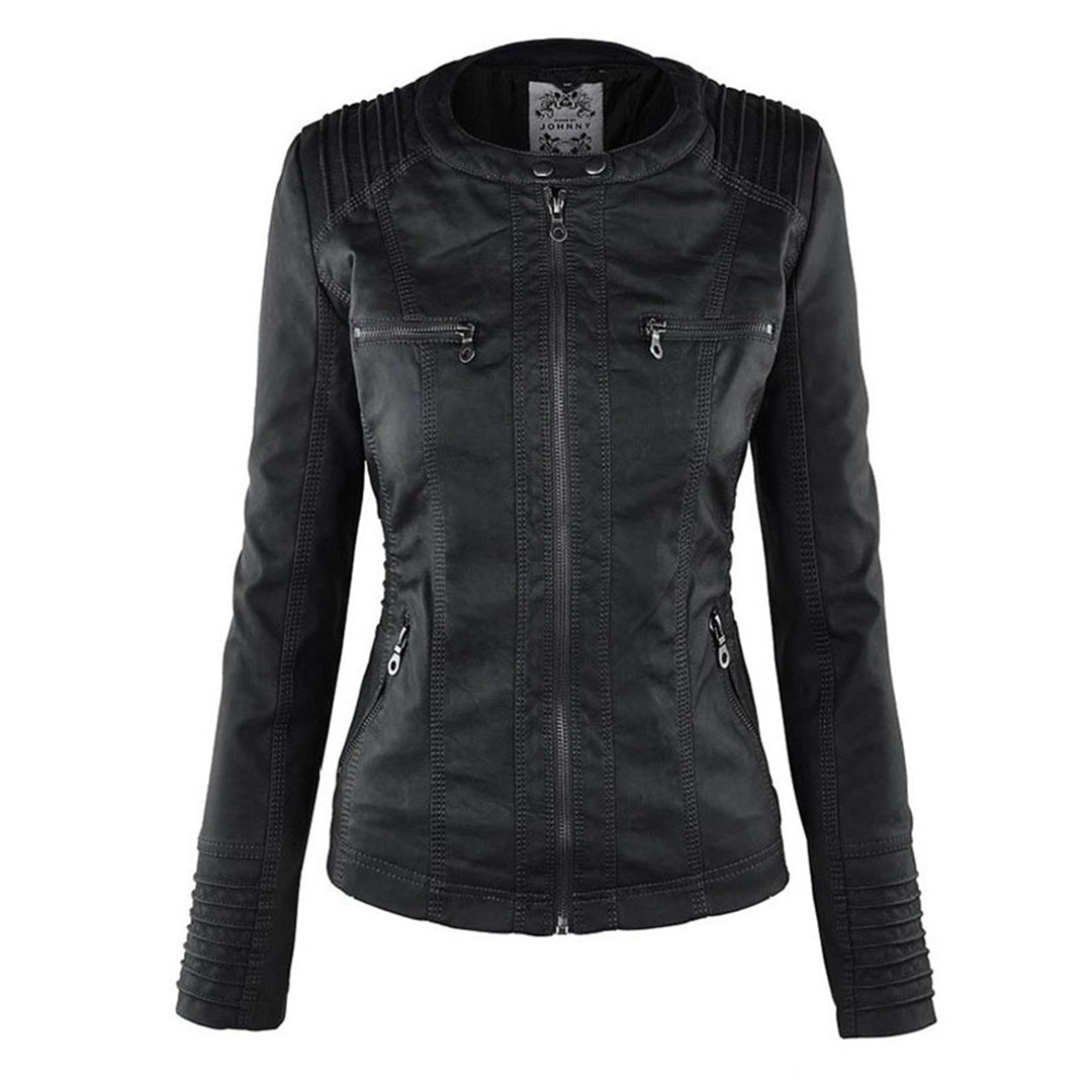 Classiqua Hooded Leather Jacket