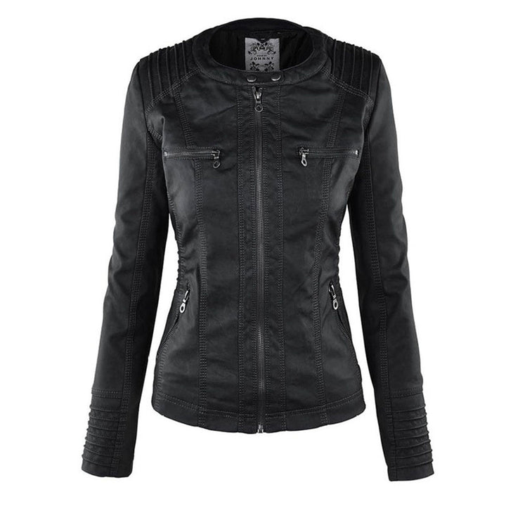 Classiqua Hooded Leather Jacket