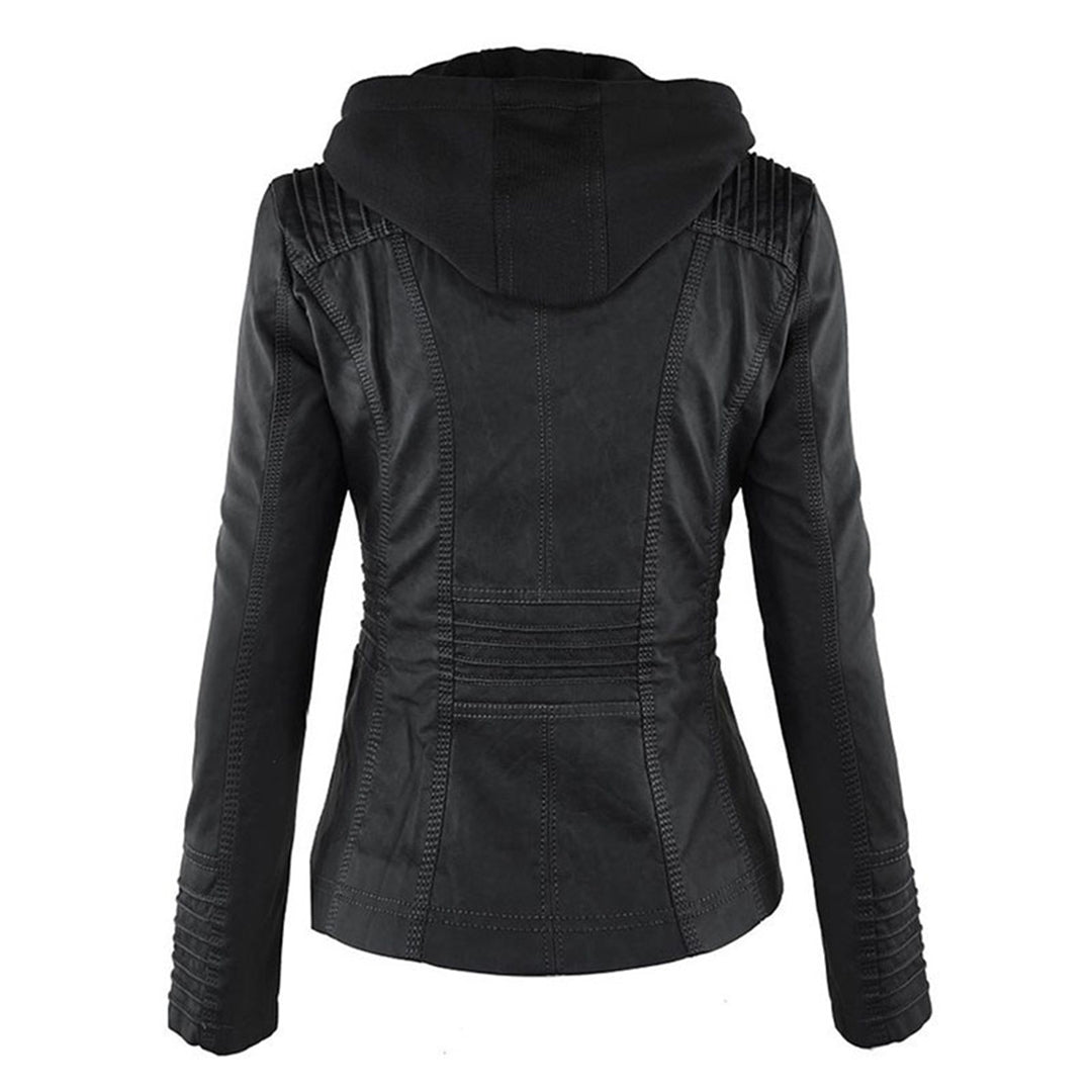 Classiqua Hooded Leather Jacket