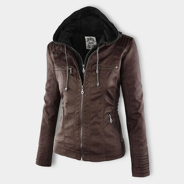 Classiqua Hooded Leather Jacket