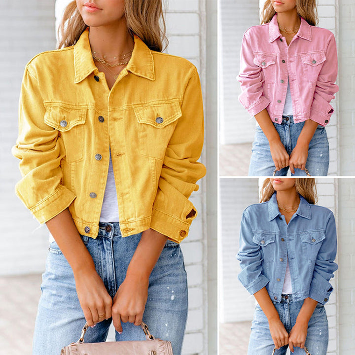 Elara Cropped Denim Jacket