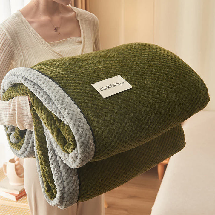 Microfiber Coral Fleece Throw Blanket with Zipper