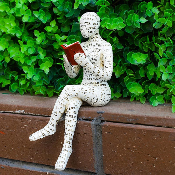 Reading Woman Sculpture Bookshelf Decor