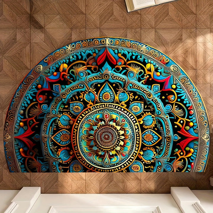 Mandala Print Non-Slip Rubber Doormat