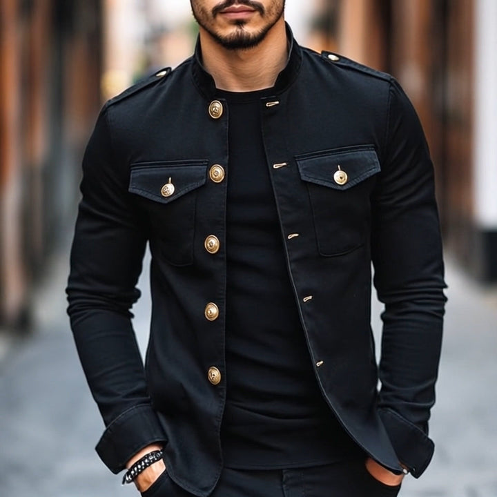 Dover Stand Collar Button Jacket