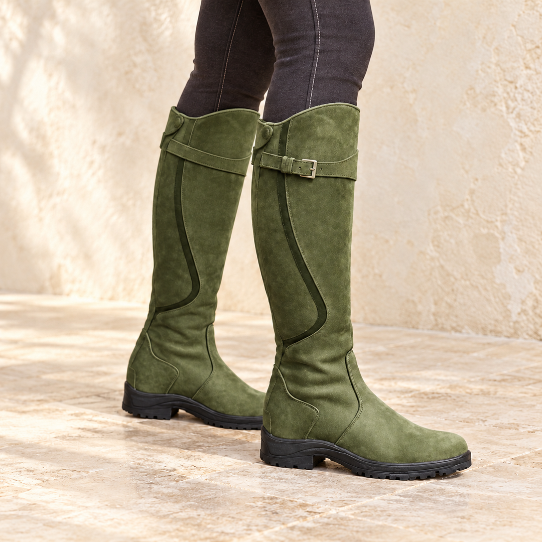 Charlotte Buckle Knee-High Boots