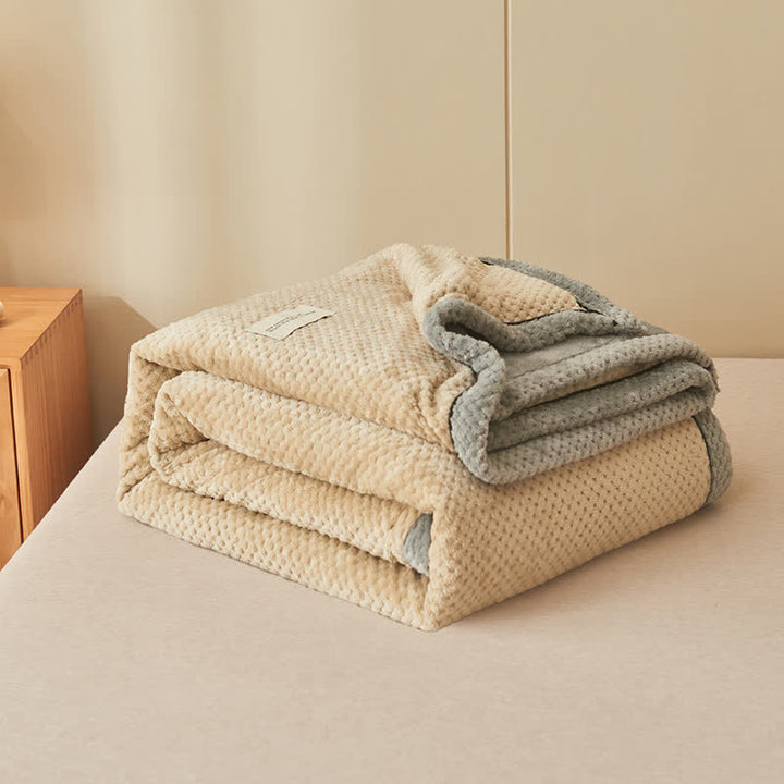 Microfiber Coral Fleece Throw Blanket with Zipper