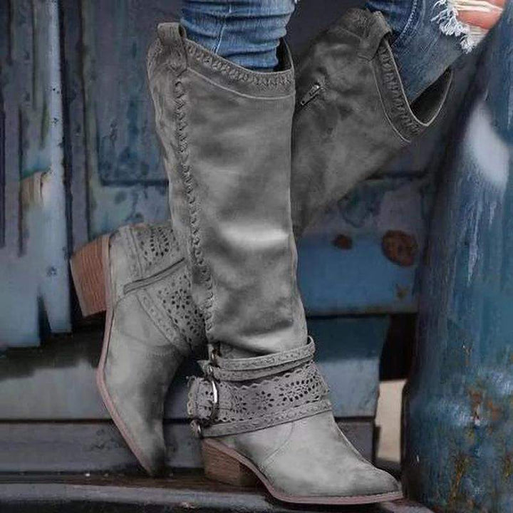 Rebel Chic Western-Inspired Knee-High Boots