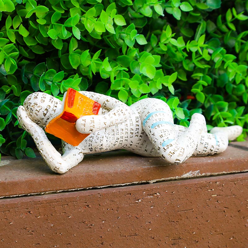 Reading Woman Sculpture Bookshelf Decor