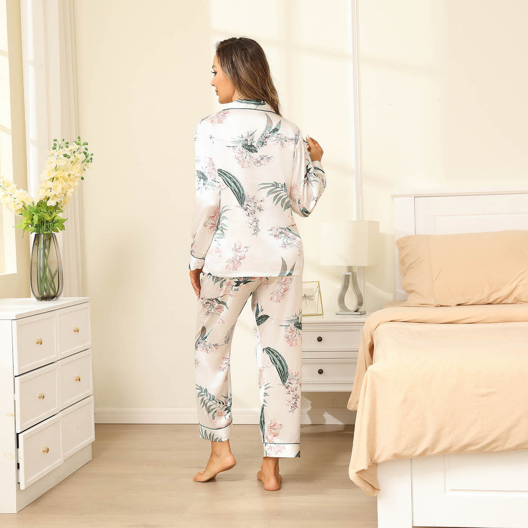 The Meadow Printed Silk Pajama Set