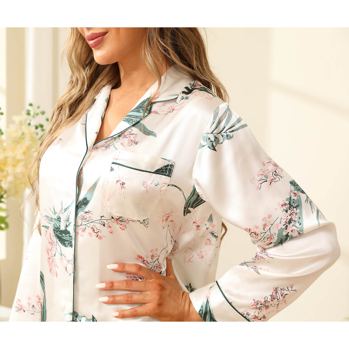 The Meadow Printed Silk Pajama Set