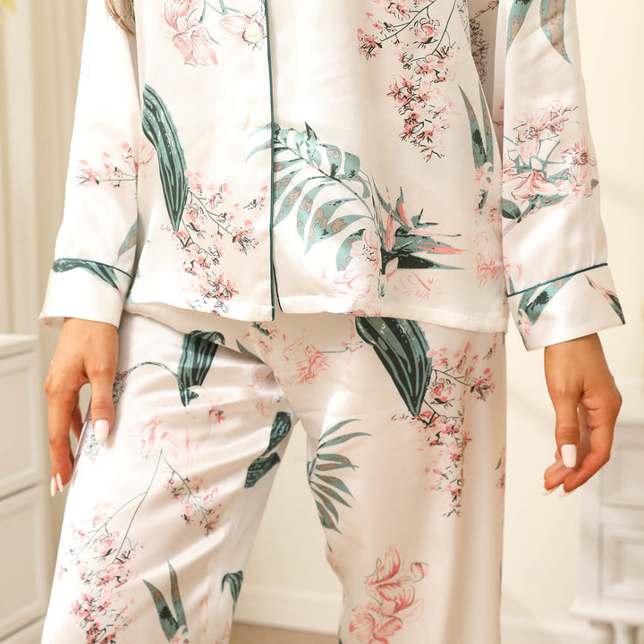 The Meadow Printed Silk Pajama Set