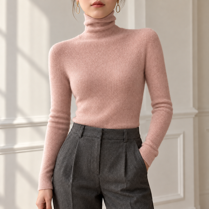 Camille Ribbed Roll-Neck Jumper