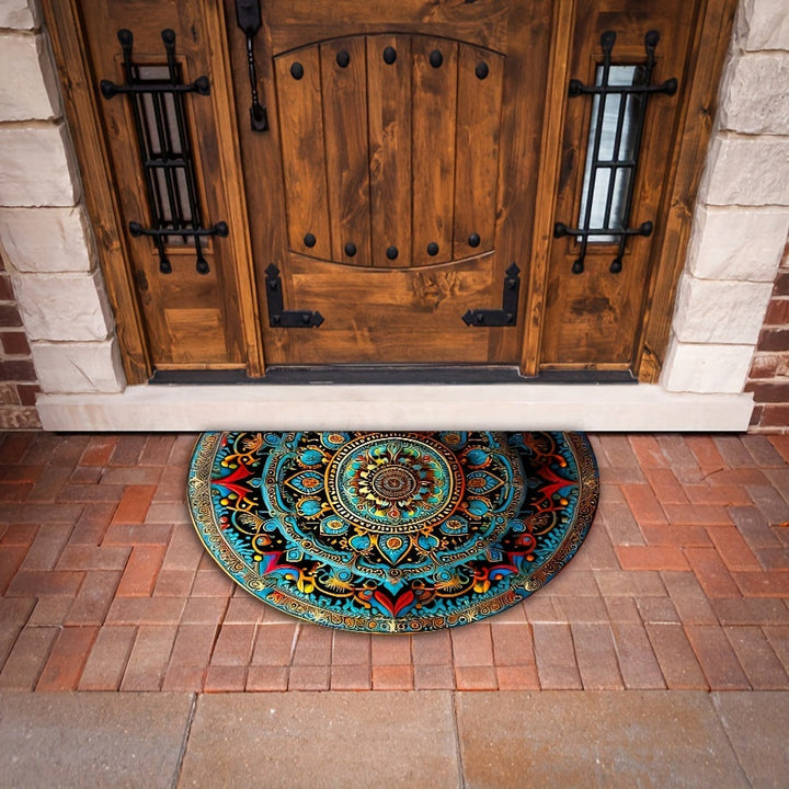 Mandala Print Non-Slip Rubber Doormat