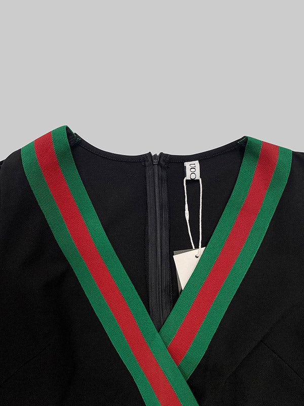 Viera Contrast Stripe Knit Two-Piece Dress Set