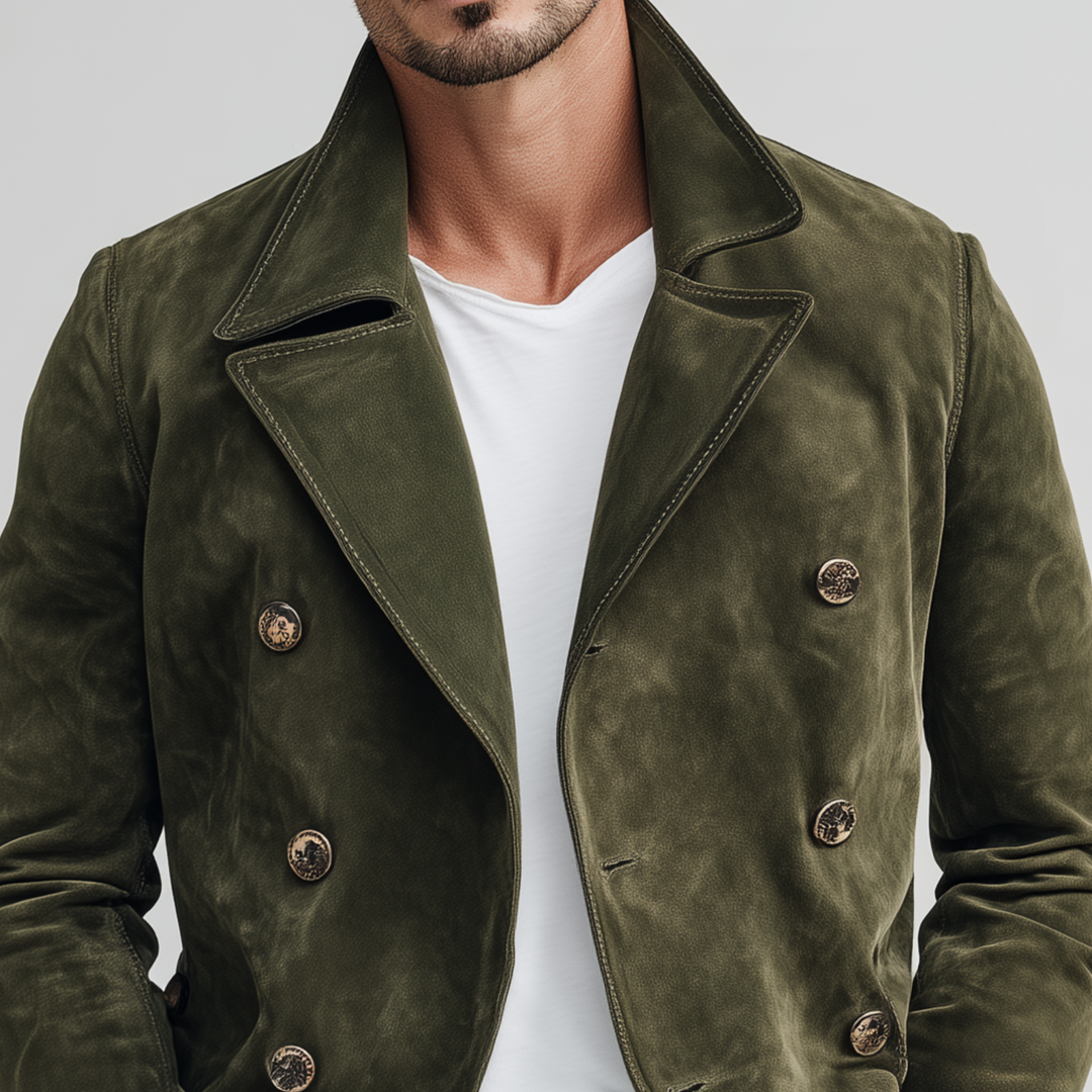 Suede Double Breasted Jacket