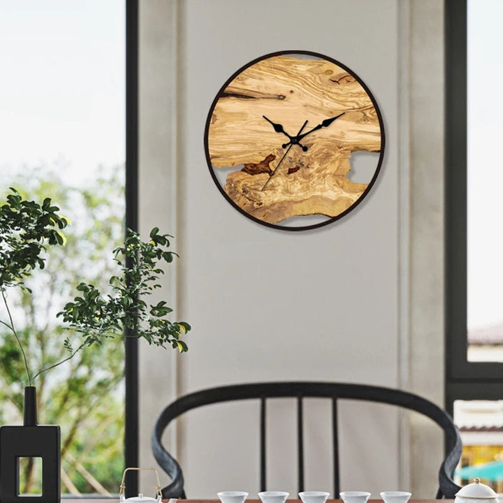 Modern Acrylic Wall Clock – Transparent Silent Timepiece with Wood Detail