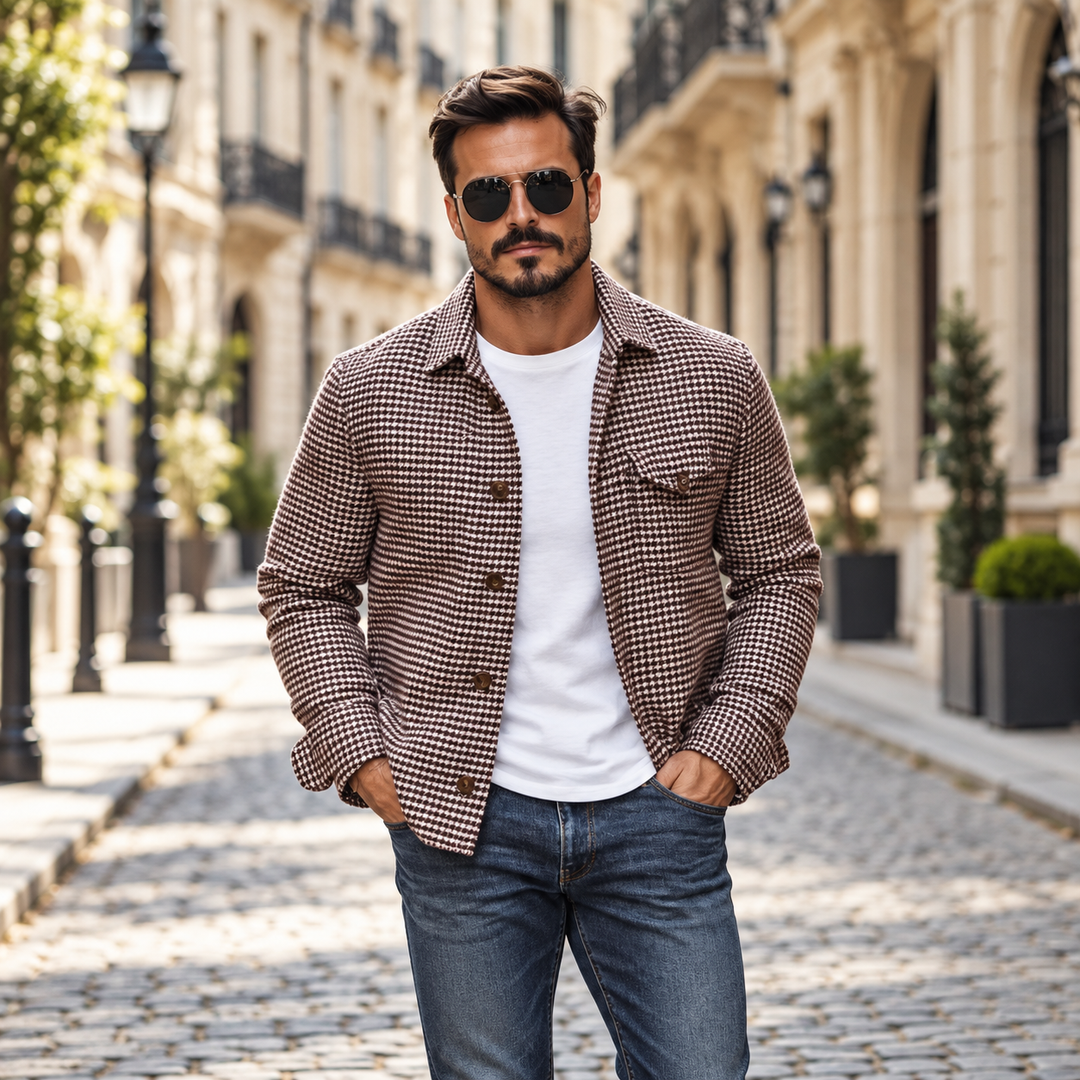 Kent Houndstooth Shirt Jacket