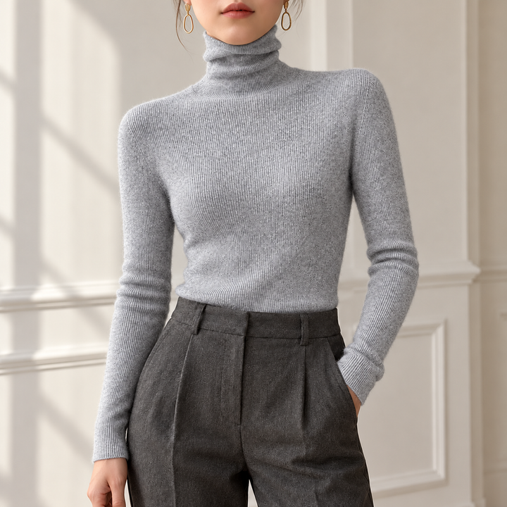 Camille Ribbed Roll-Neck Jumper
