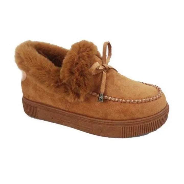Cozy Luxe Women’s Fur-Lined Moccasin Platform Loafers