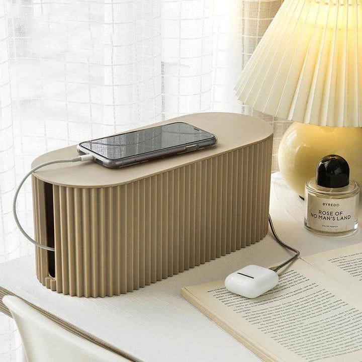 Cable Organizer Box with Lid – Desk Cord Management Solution