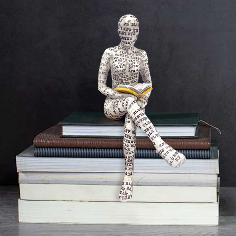 Reading Woman Sculpture Bookshelf Decor