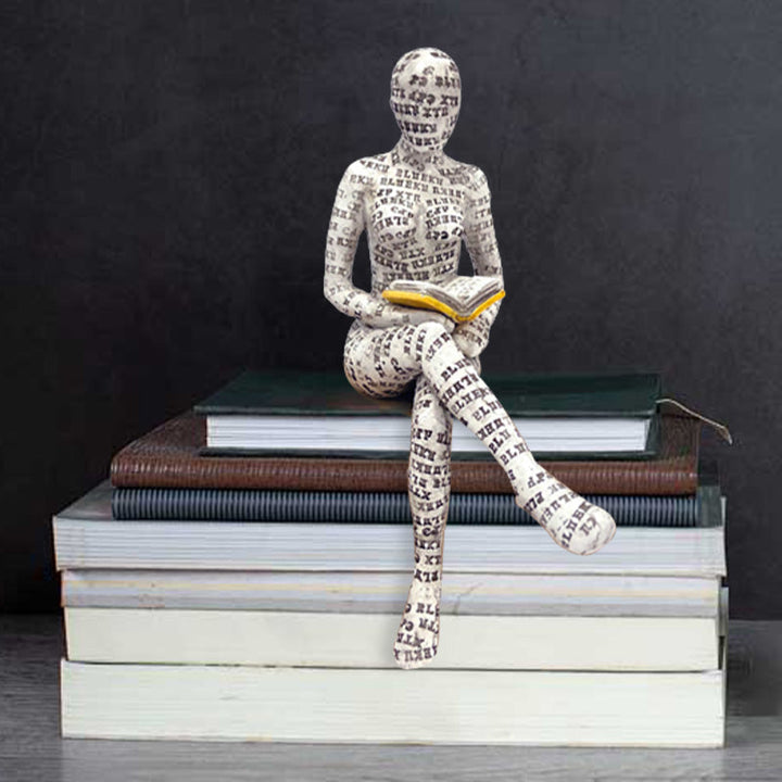 Reading Woman Sculpture Bookshelf Decor