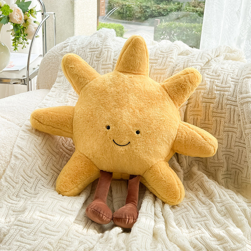Sun and Moon Plush Pillow – Celestial Decorative Cushion