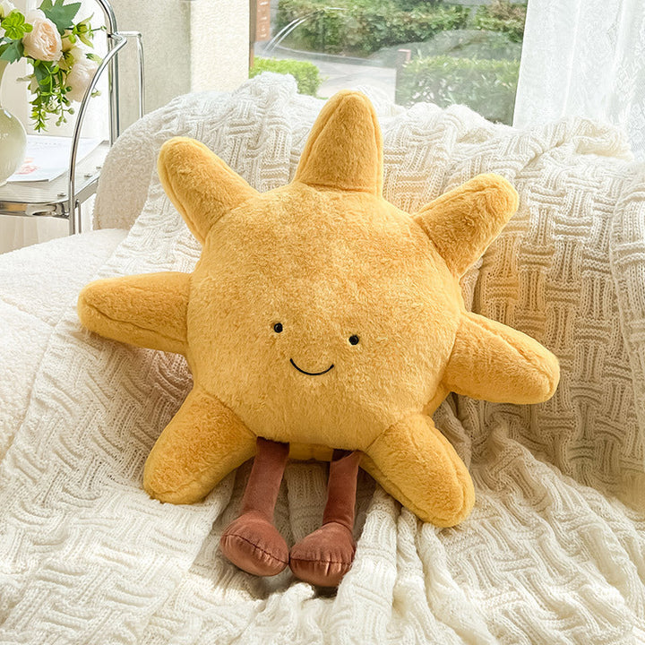 Sun and Moon Plush Pillow – Celestial Decorative Cushion