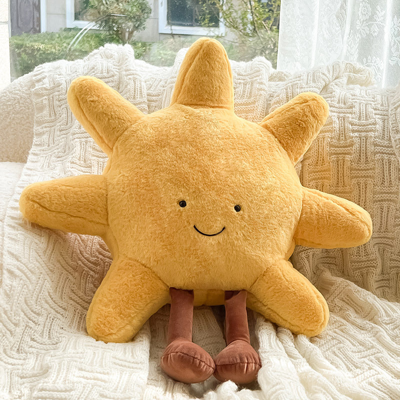 Sun and Moon Plush Pillow – Celestial Decorative Cushion