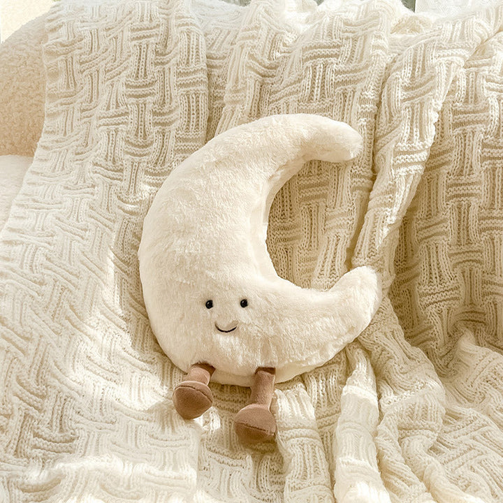 Sun and Moon Plush Pillow – Celestial Decorative Cushion