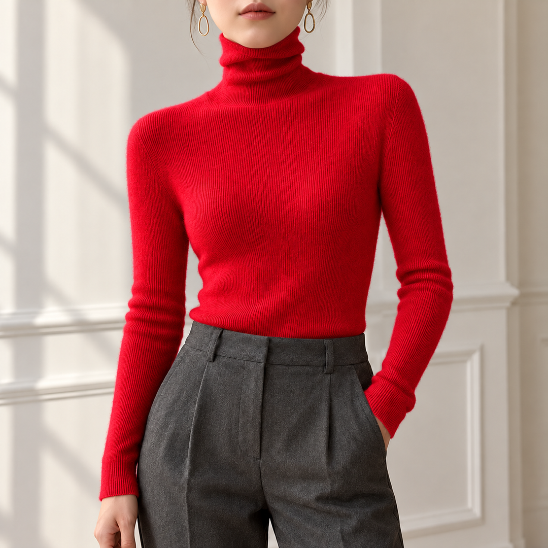 Camille Ribbed Roll-Neck Jumper