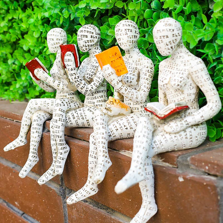 Reading Woman Sculpture Bookshelf Decor
