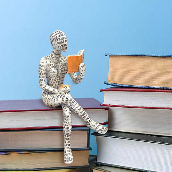 Reading Woman Sculpture Bookshelf Decor
