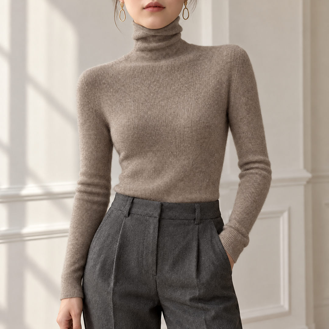 Camille Ribbed Roll-Neck Jumper