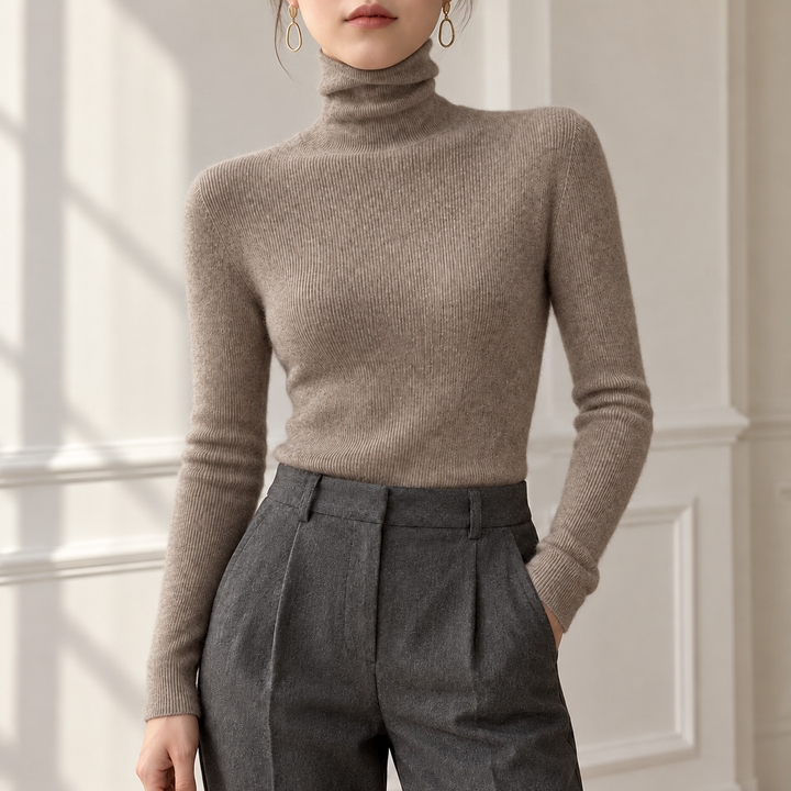 Camille Ribbed Roll-Neck Jumper