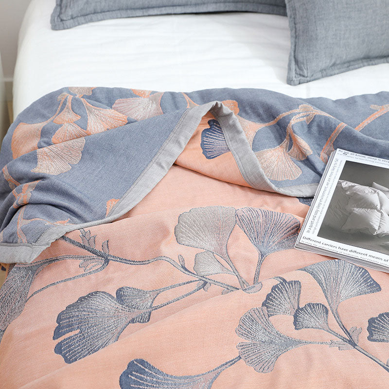 Liora Gauze Ginkgo Reversible Cotton Quilt