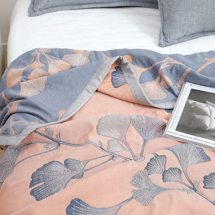 Liora Gauze Ginkgo Reversible Cotton Quilt