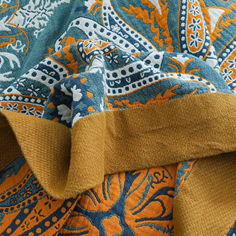 Double-Sided Floral Woven Cotton Quilt