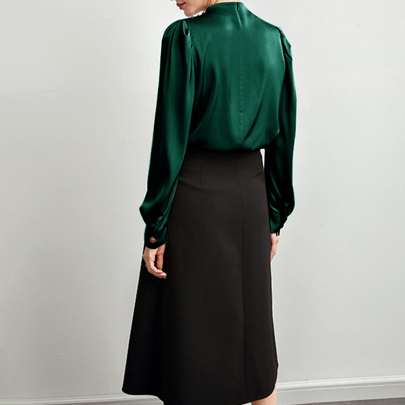 The Celeste Draped Silk Blouse