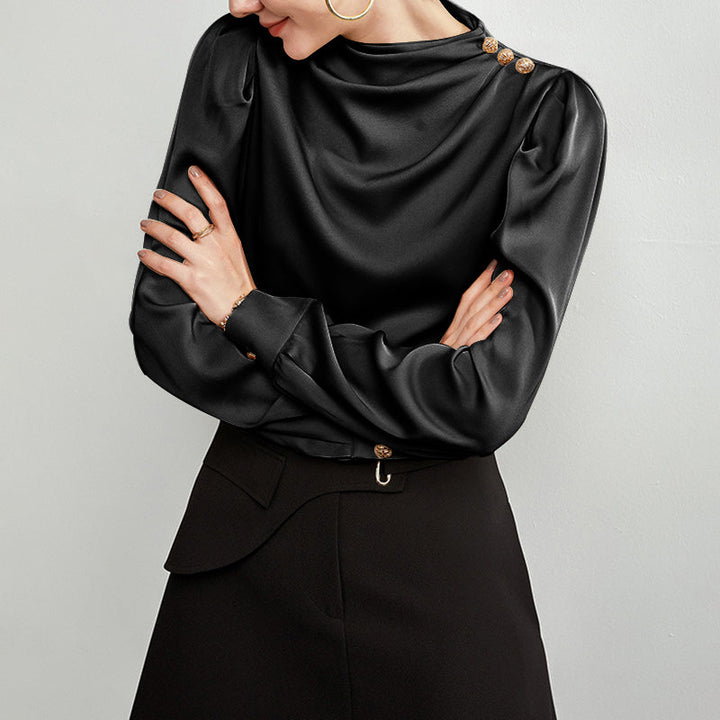 The Celeste Draped Silk Blouse