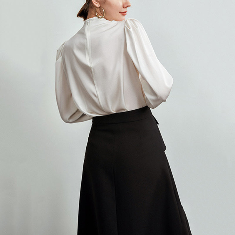 The Celeste Draped Silk Blouse
