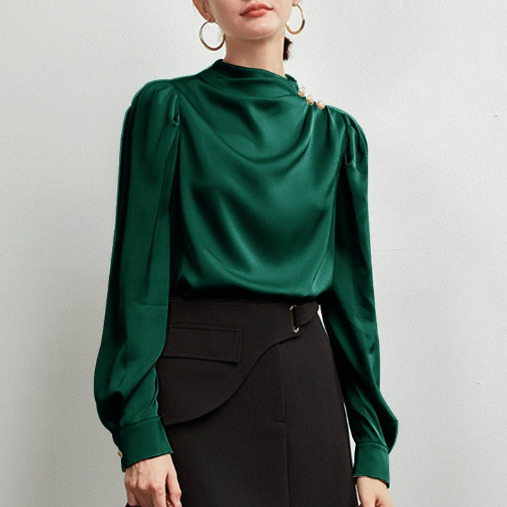 The Celeste Draped Silk Blouse