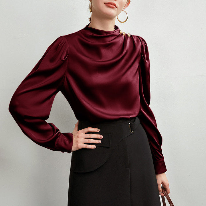 The Celeste Draped Silk Blouse