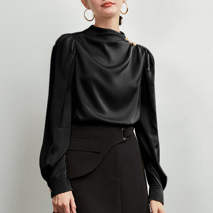 The Celeste Draped Silk Blouse