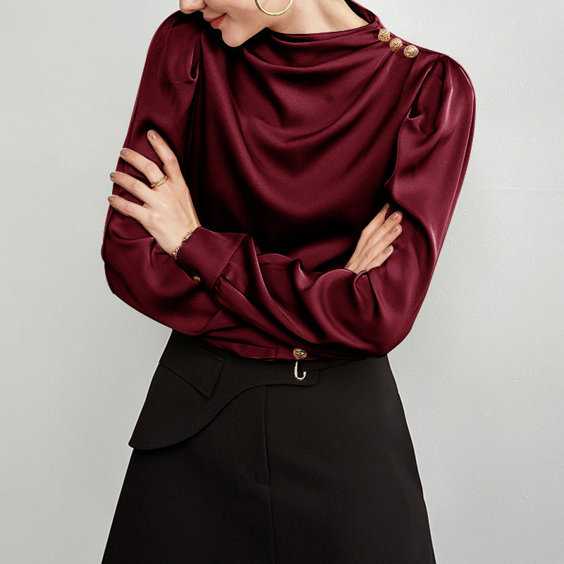 The Celeste Draped Silk Blouse