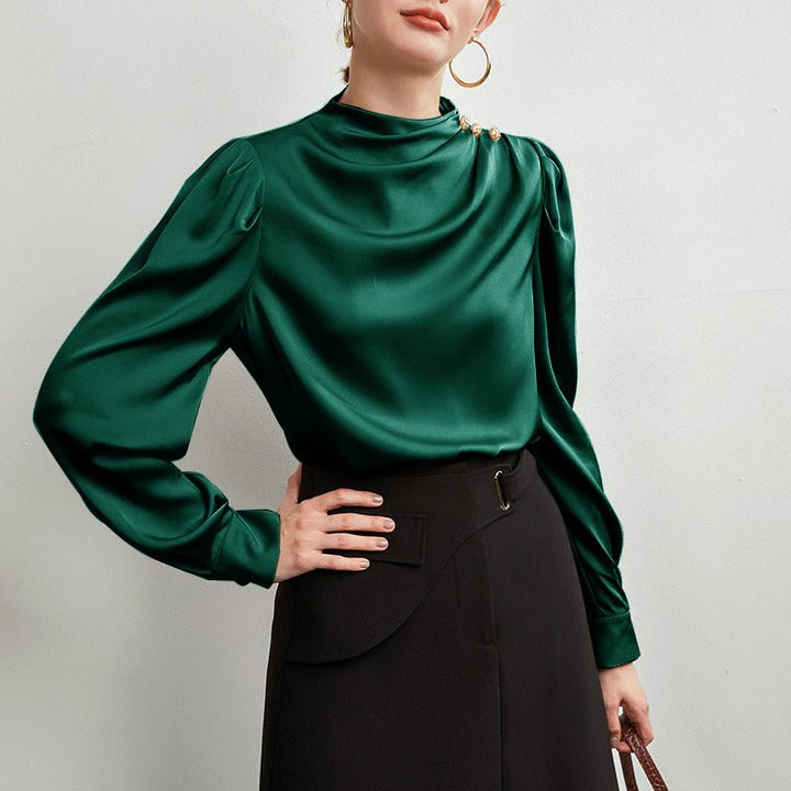 The Celeste Draped Silk Blouse